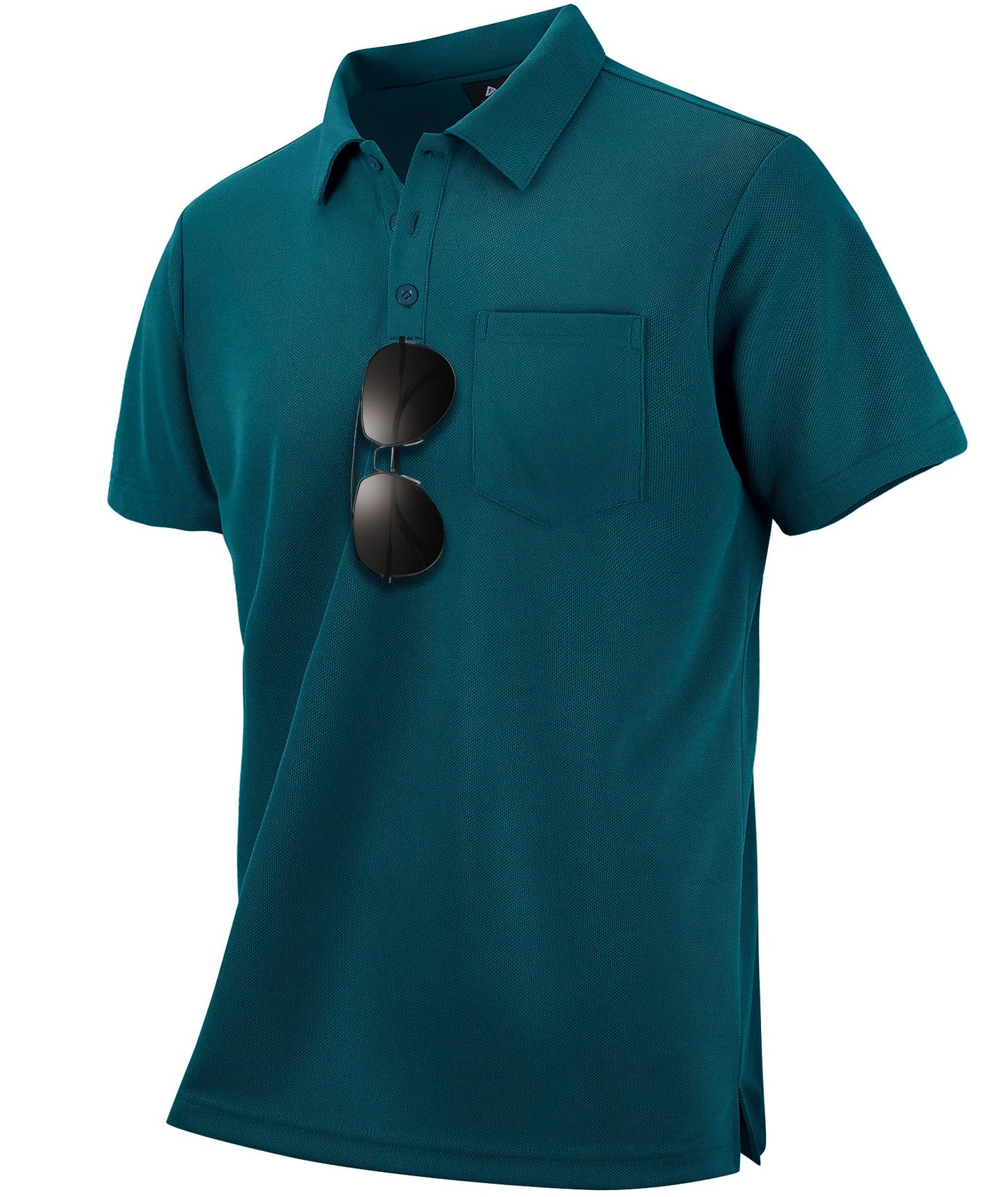 HOTZITY Men's 3 Pack Polo Shirts Short Sleeve with Pocket Moisture Wicking Casual Work Golf Lightweight Collared T-Shirts