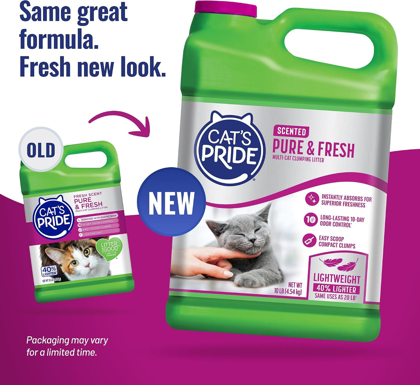 HOTCat's Pride Premium Lightweight Clumping Litter: Pure & Fresh - Up to 10 Days of Powerful Odor Control - Multi-Cat, Scented, 10 Pounds