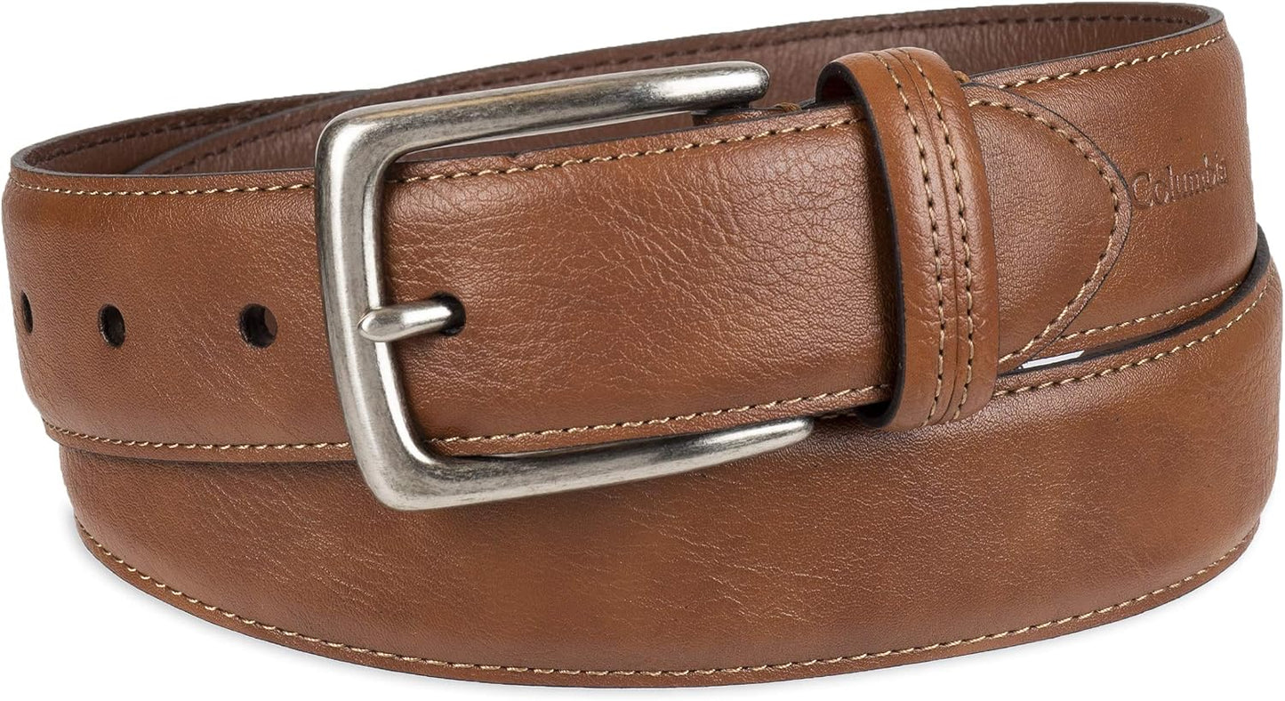HOTColumbia Men's Casual Everyday Leather Belt – Jeans, Chinos and Daily Wear