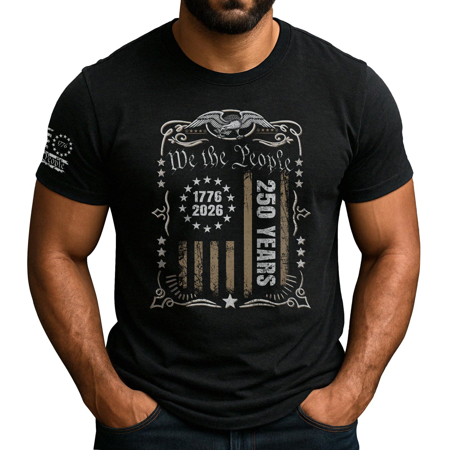 HOTAmerican 250th Anniversary Shirts, Mens Patriotic Shirts | Celebrate 250 years of history with these patriotic shirts, featuring vintage designs and soft, comfortable fabric