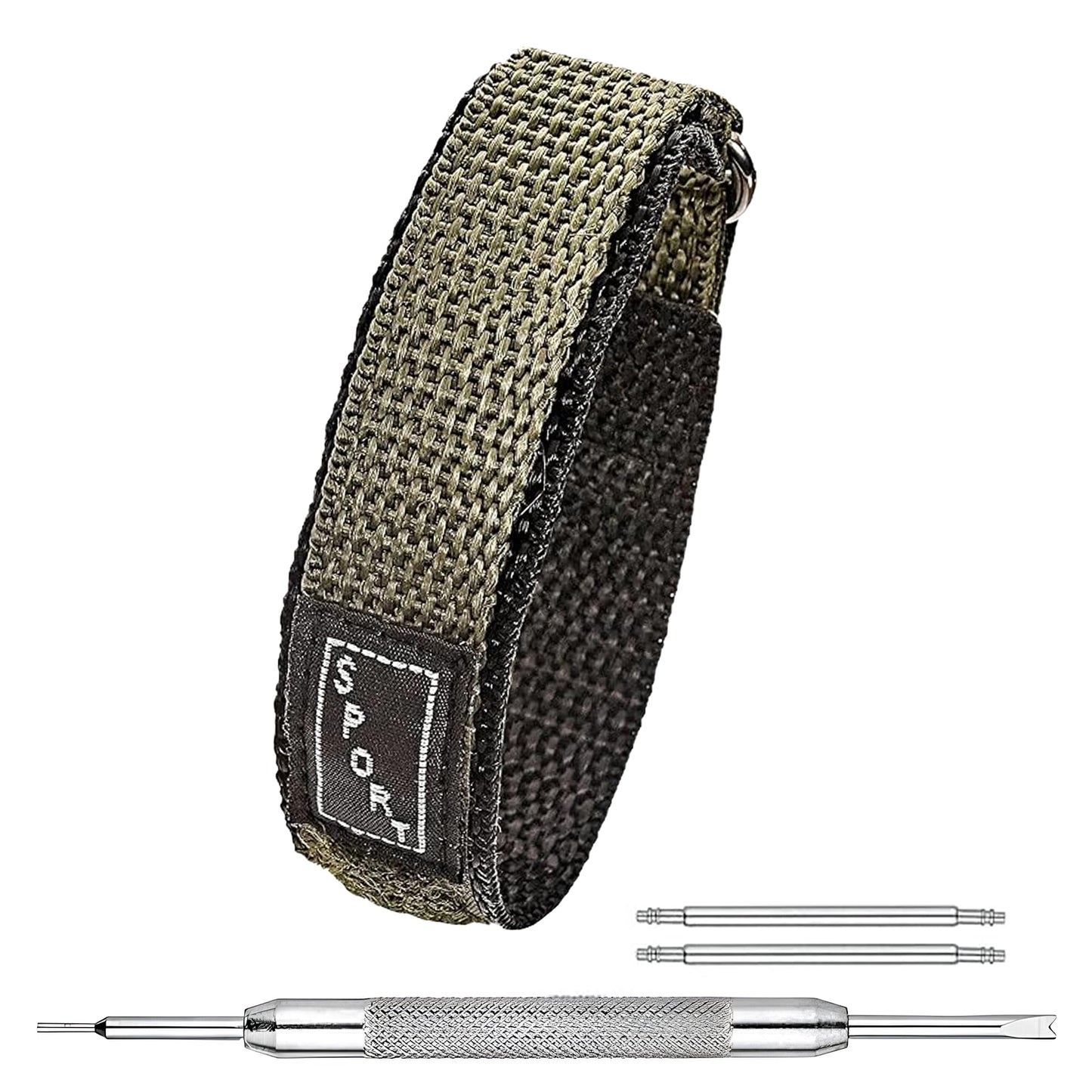 HOTAlpine Sporty Nylon Watch Band | Waterproof Velcro Quick Release Watch Bands |Lightweight & Adjustable Watch Straps for Men |Replacement Watch Band Compatible with Regular & Smart Watches