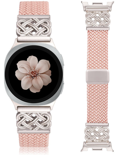 HOTBraided Magnetic Band Compatible with Samsung Galaxy Watch 8 40mm 44mm/8 Classic 46mm Women Men, Celtic Metal Stretchy Elastic Dressy Nylon Bracelet Strap, No for Galaxy Ultra/7/6/5/4/3/2/1