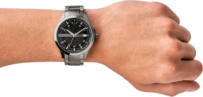 HOTA|X Armani Exchange Men's Watch, Three-Hand Stainless Steel Watch for Men