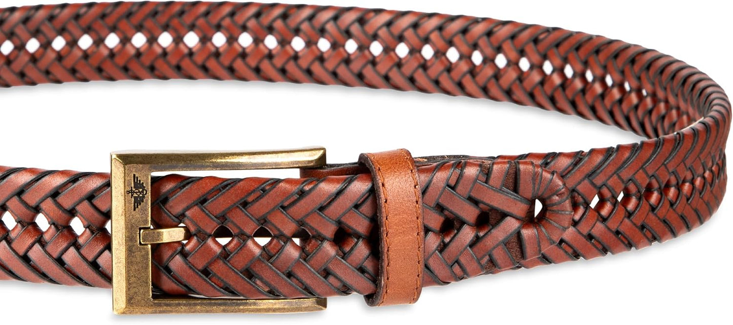 HOTDOCKERS Men's Braided Leather Belt, Fully Adjustable Casual Strap for Everyday Wear