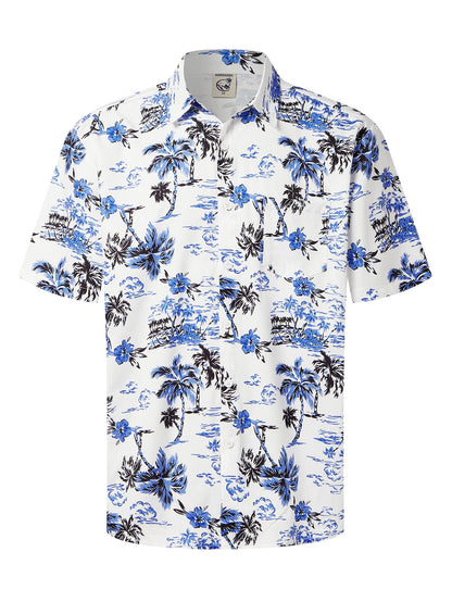 HOTHardaddy Men's Hawaiian Shirt Short Sleeves Coconut Printed Button Down Summer Beach Casual Shirts