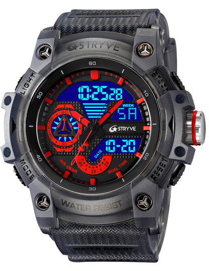 HOTGosasa Men's Large Face Outdoor Sports Watches Military S-Shock Watch Waterproof, Backlight, Alarm, Stopwatch Features - Rugged Wristwatch for Training, Hiking, and Adventure