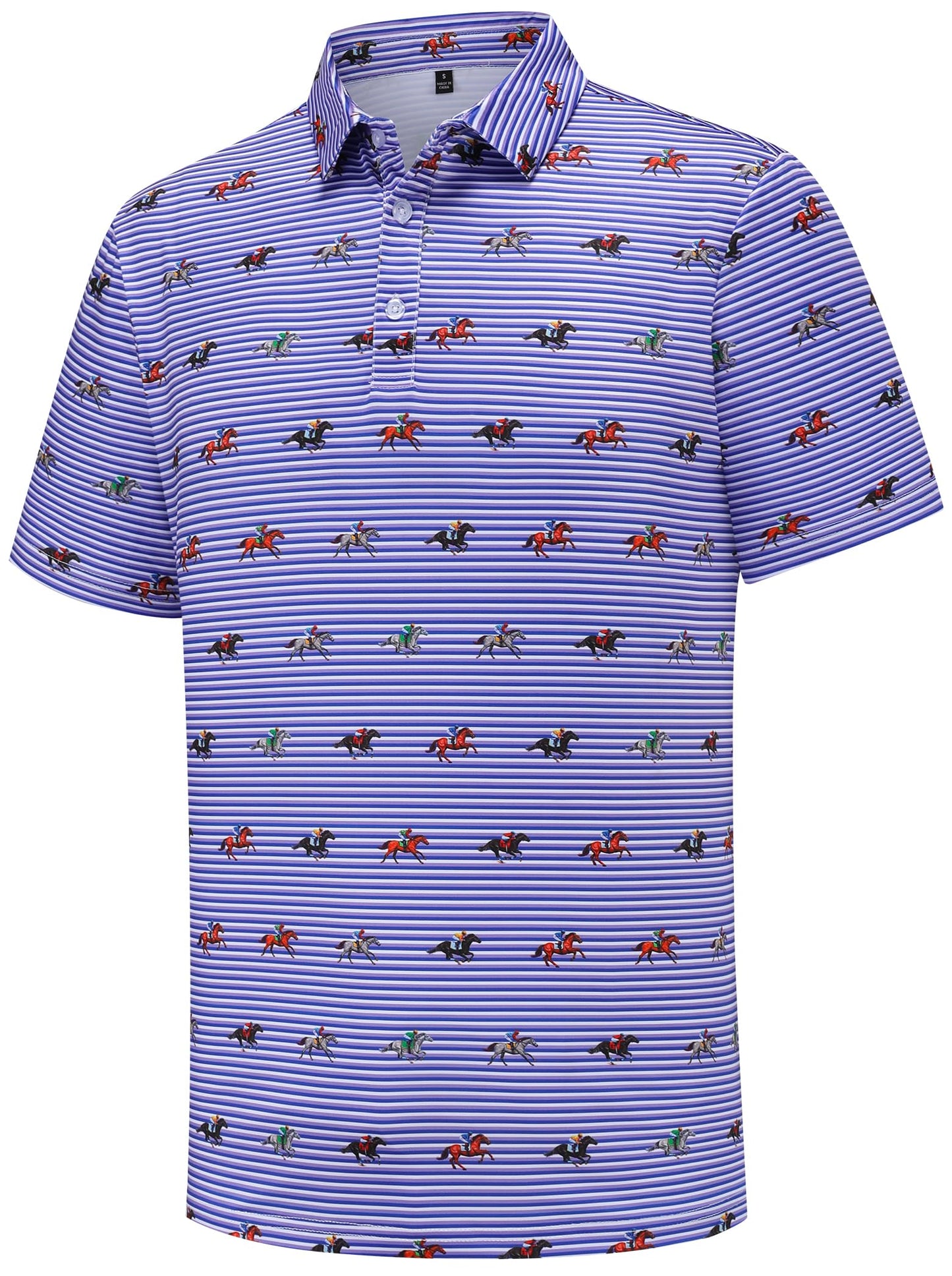 HOTtracamiy Men's Golf Polo Shirts Short Sleeve Performance Moisture Wicking Quick Dry Golf Polo Shirts for Men