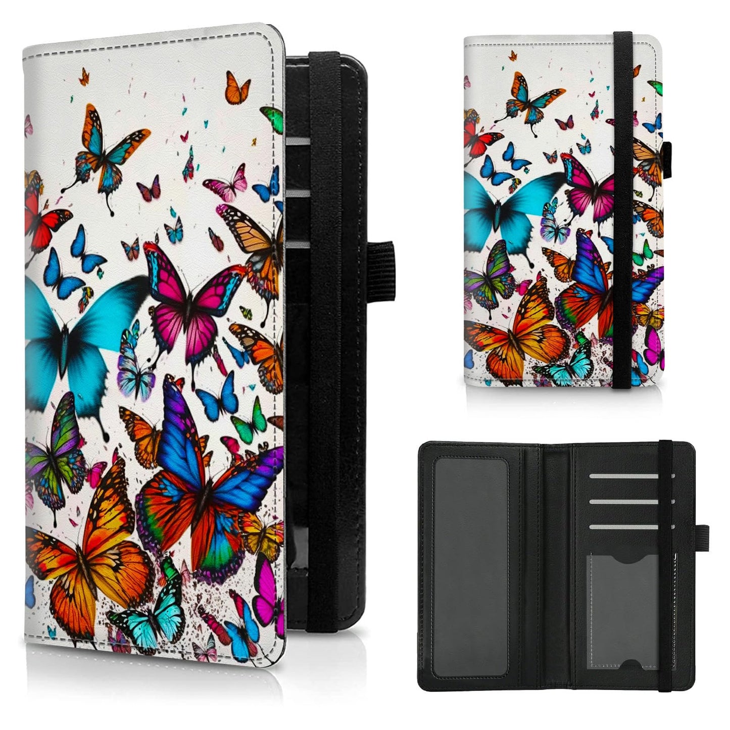 HOTCheck Book Cover for Personal Checkbook American Flag Sunflowers Cow Pattern Design PU Leather Checkbook Cover for Men Women with Card Slot & Pen Holder and Elastic Strap for Duplicate Checks