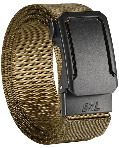 HOTEZL Men's Tactical Belt, 1.5" Nylon Ratchet Belt for Work Duty EDC | Trim to fit with ratchet micro-adjustment; heavy-duty 1.5" wide, 4mm thick nylon strap built for military & everyday wear.