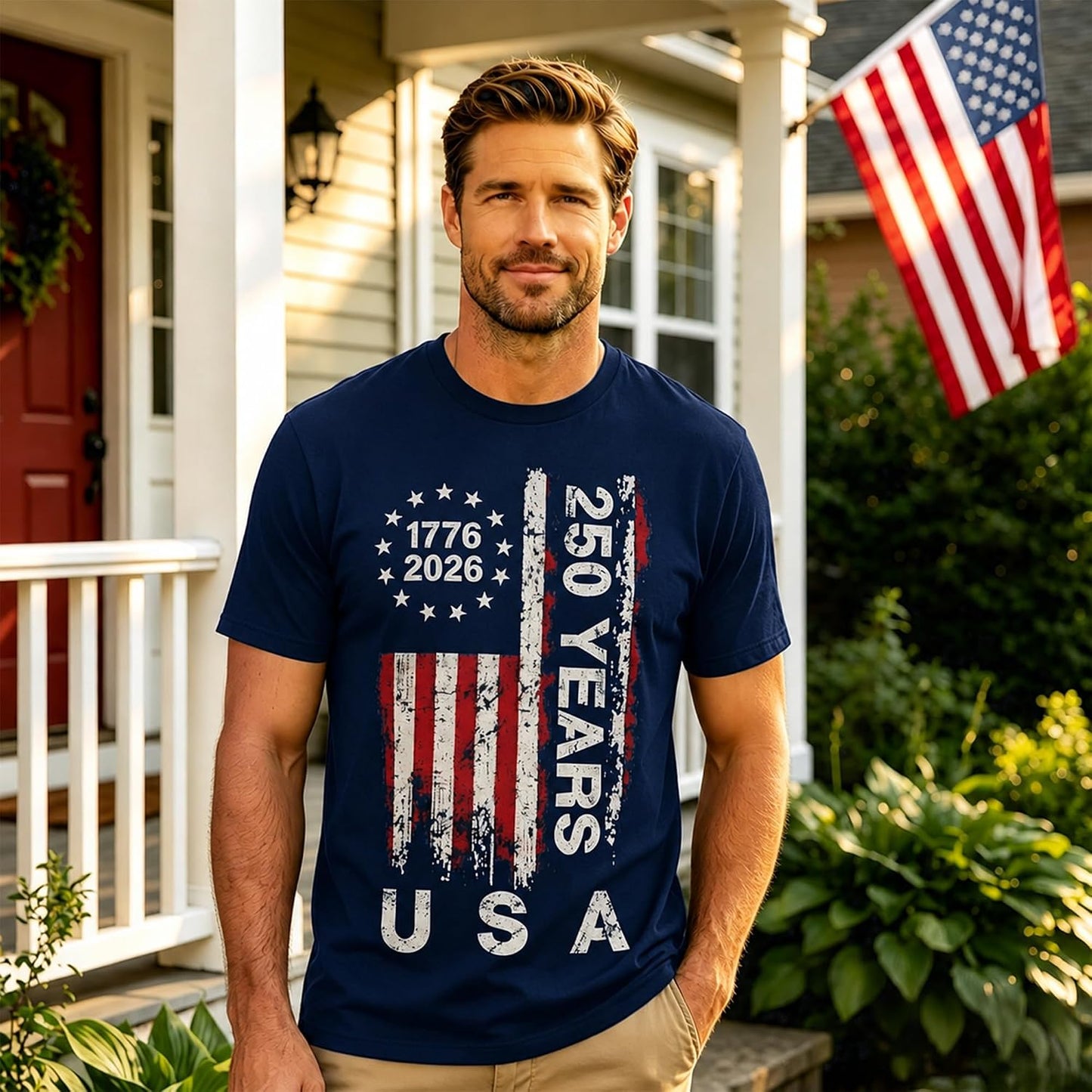 HOT250 Anniversary USA Shirts: 1776-2026 250th Birthday Patriotic American Flag T-Shirt 4th of July Shirt
