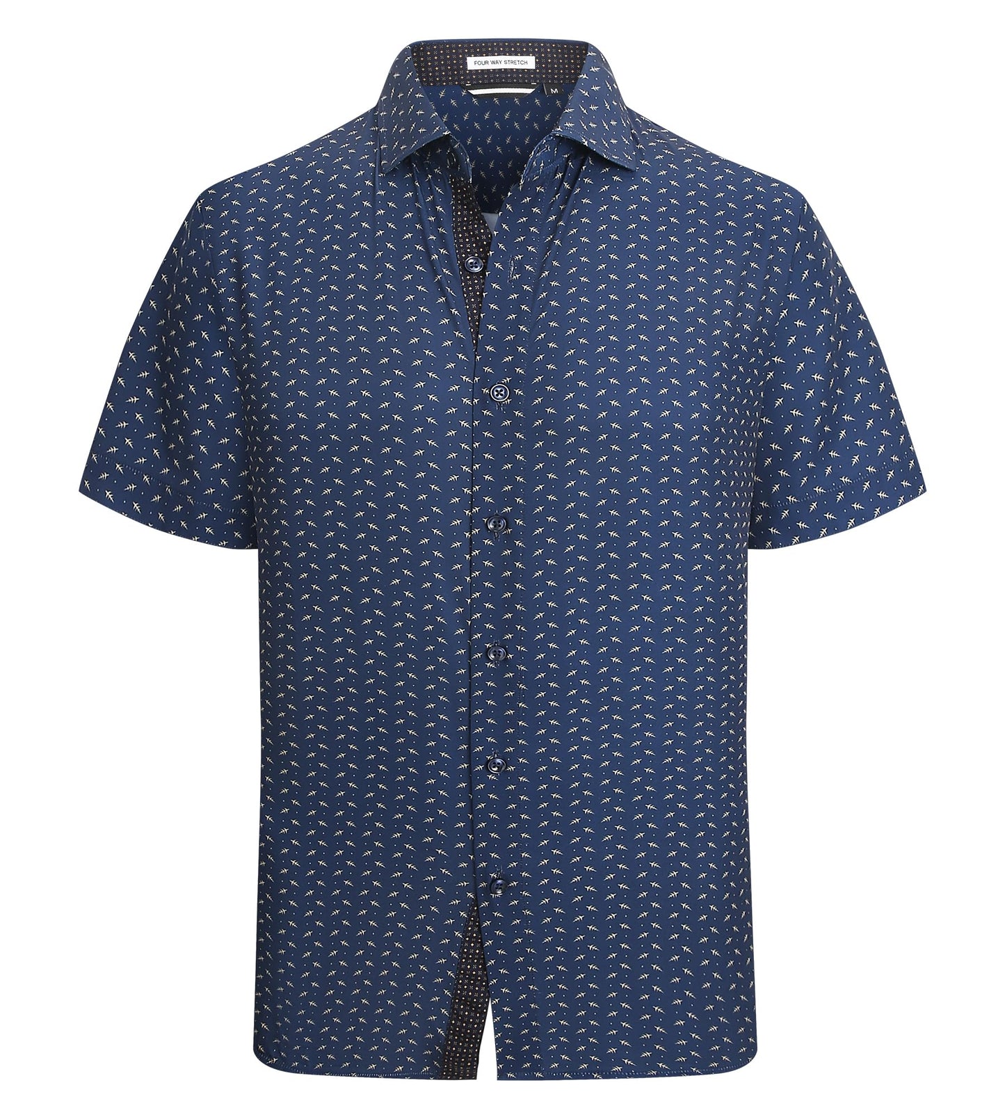 HOTAlex Vando Mens Printed Dress Shirts Easy Care Button Down Shirt | Four-way flexible weave, Inner collar & cuff contrast, Anti-wrinkle texture, Lightweight, Great present for male relatives