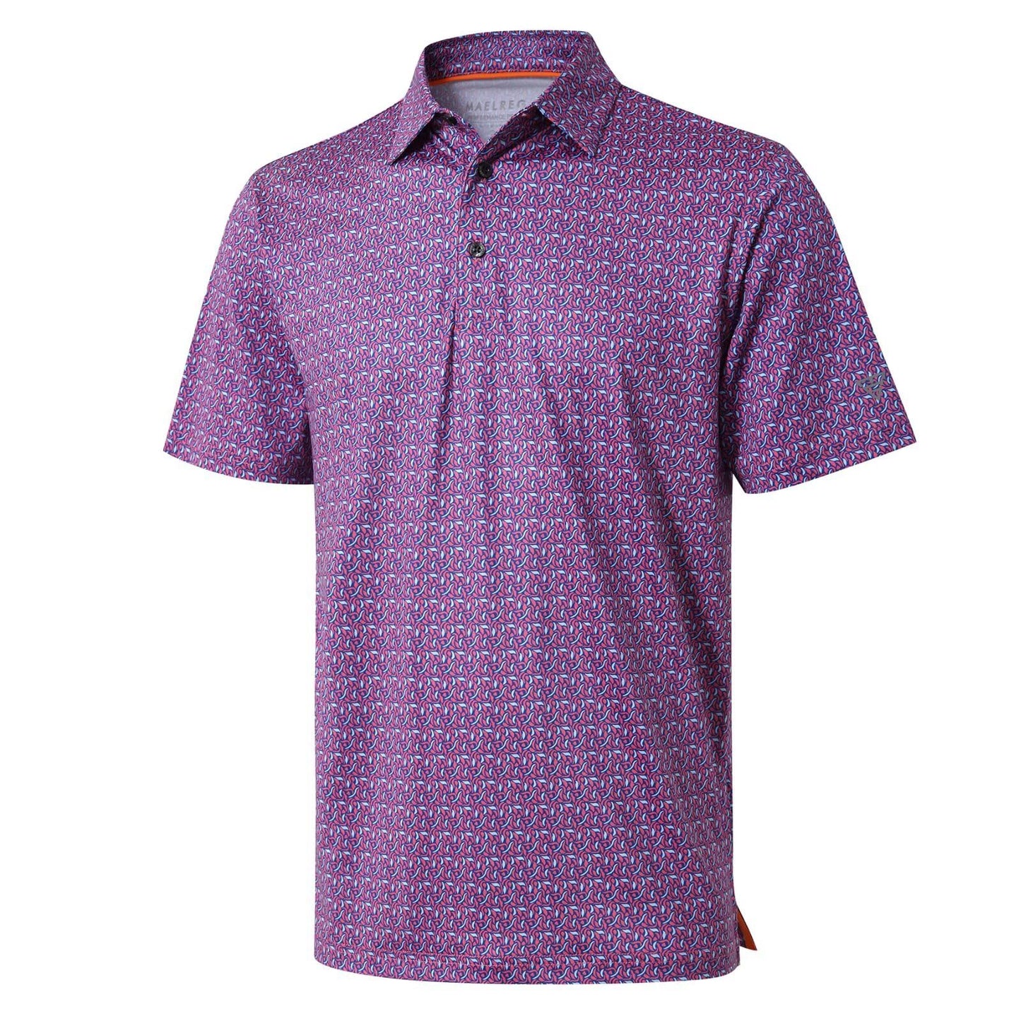 HOTGolf Shirts for Men Dry Fit Short Sleeve Print Performance Moisture Wicking Polo Shirt