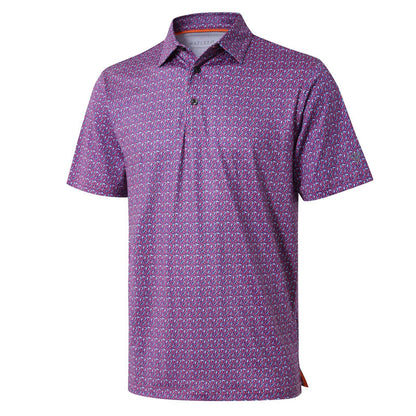 HOTGolf Shirts for Men Dry Fit Short Sleeve Print Performance Moisture Wicking Polo Shirt