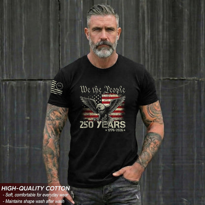 HOT250th Anniversary USA T-Shirt, Patriotic Shirts for Men | This patriotic 1776-2026 shirt honors the historic anniversary milestone, delivering a classic graphic tee for men