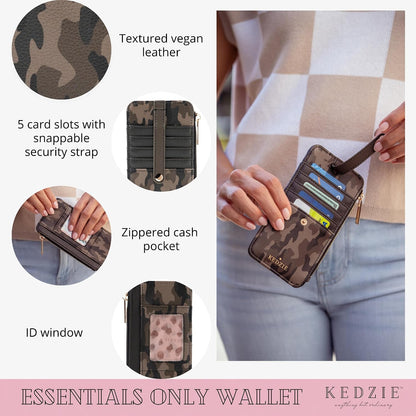 HOTKEDZIE Essentials Women's ID Wallet in Vegan Leather - Glamoflauge