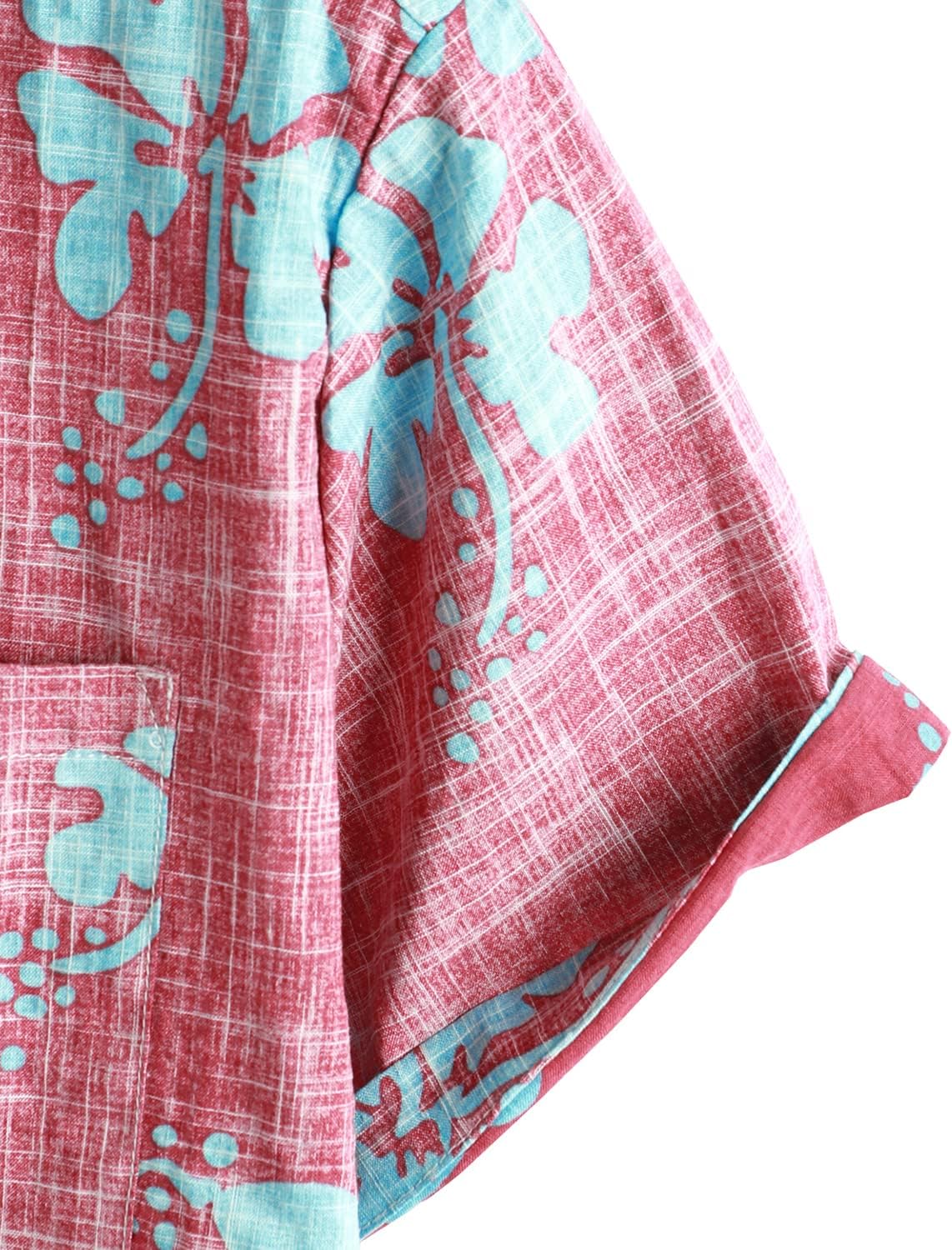 HOTVATPAVE Mens Hawaiian Shirts Casual Summer Short Sleeve Button Down Shirts | Beach, Floral, Front Pocket, Cotton, Tropical, Vacation, Vintage, Printed, Cruise, Collared, Aloha, Party, Reverse Fabric