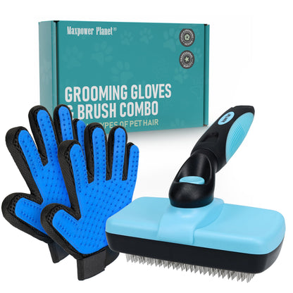 HOTMaxpower Planet Original Pet Grooming Rake - Double-Sided Deshedding Dematting Tool, Undercoat Rake for Dogs & Cats, Extra-Wide Dog Grooming Brush & Deshedder Comb for Long Hair, Reduces Shedding 95%