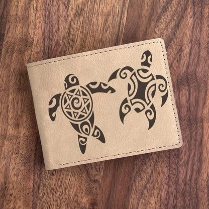 HOTHawaii Turtle Leather Wallet: Unique Island Design Gift - Perfect for Mom, Dad, Friend, Sister on Christmas, Birthday, Vacations