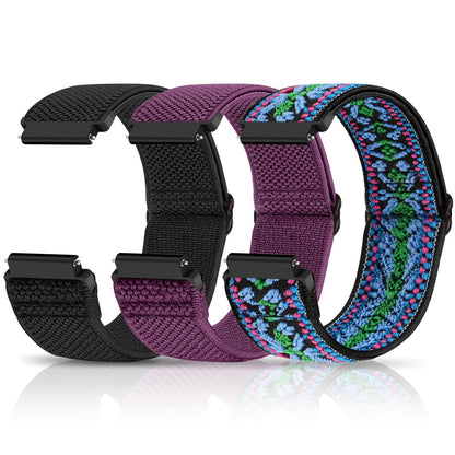 HOTCompatible with 16mm 18mm 19mm 20mm 22mm 24mm Watch Bands Quick Release Replacement Wristband,Adjustable Stretchy Nylon Solo Loop Straps Fabric Braided Sport Elastic Bands for Men Women