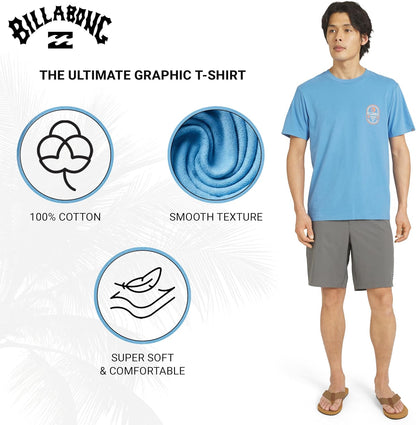 HOTBillabong Men's Regular Fit Premium Soft Cotton Tee Short Sleeve T-Shirt