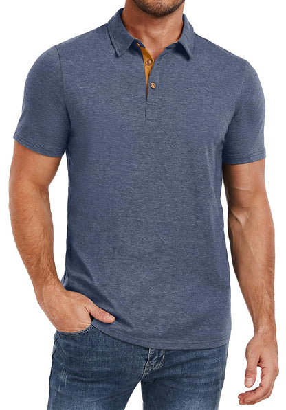 HOTPEGENO Mens Polo Shirts Short Sleeve Casual Cotton Golf Shirts Performance Polo Shirts for Men
