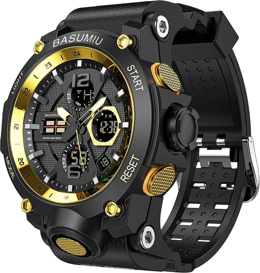 HOTGold Military Dive Tactical Digital Man Watches for Men Nice Luxury Waterproof Diver Mens Watches Work Black Sports