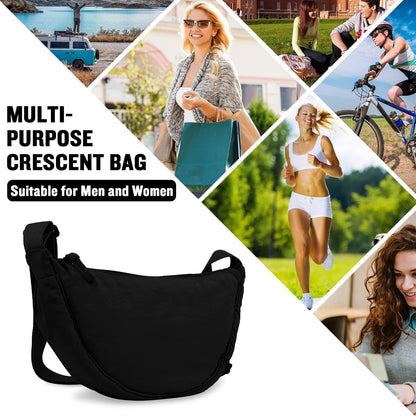 HOTNylon Crescent Crossbody Bag for Women Purses Trendy Men,Small Travel Sling Bag Hobo