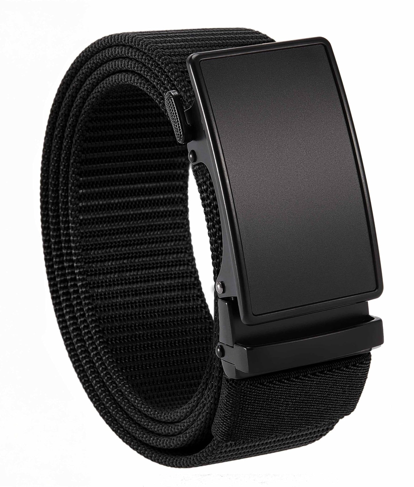 1.5" Nylon Ratchet Belts for Men - Adjustable Casual Work Belt with Slide Buckle - Trim to Fit