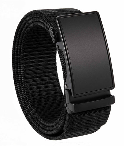 HOTCHAOREN 1.5" Nylon Ratchet Belts for Men - Adjustable Casual Work Belt with Slide Buckle - Trim to Fit