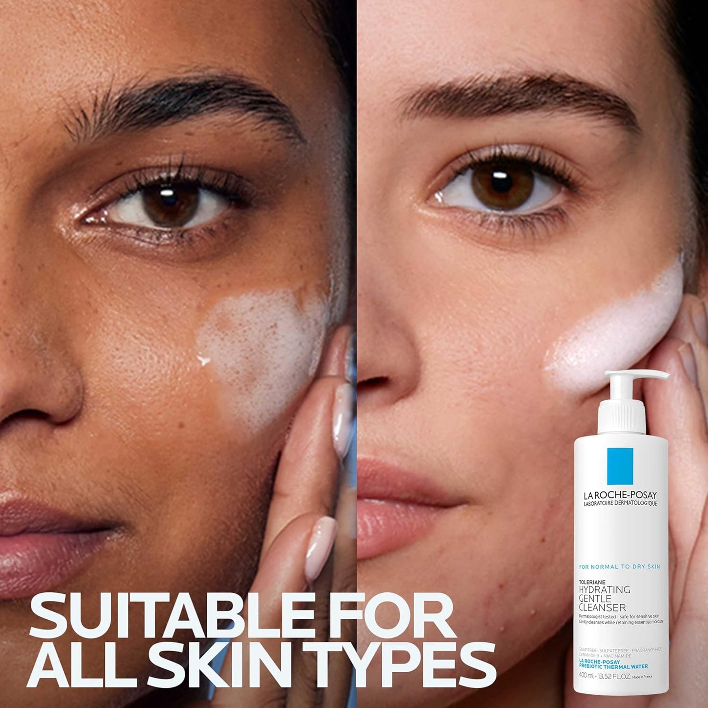HOTLa Roche-Posay Toleriane Hydrating Gentle Facial Cleanser, 13.52oz | Face cleanser with niacinamide & ceramides, safe for sensitive skin. Daily face wash for normal to dry skin, fragrance free.