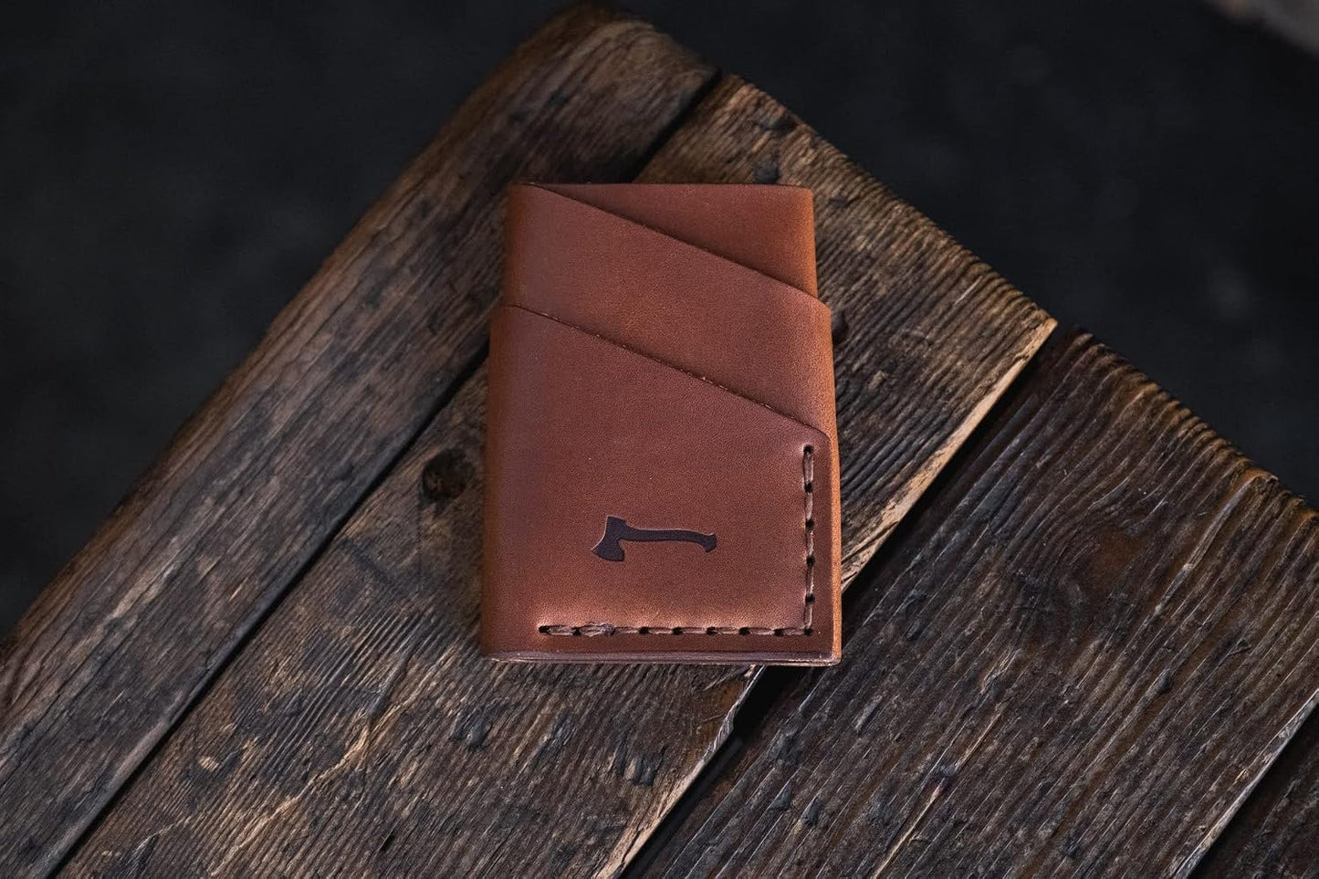 HOTThe Port Wallet by Craft and Lore, Handmade Minimal Leather Card Wallet (Buck Brown)