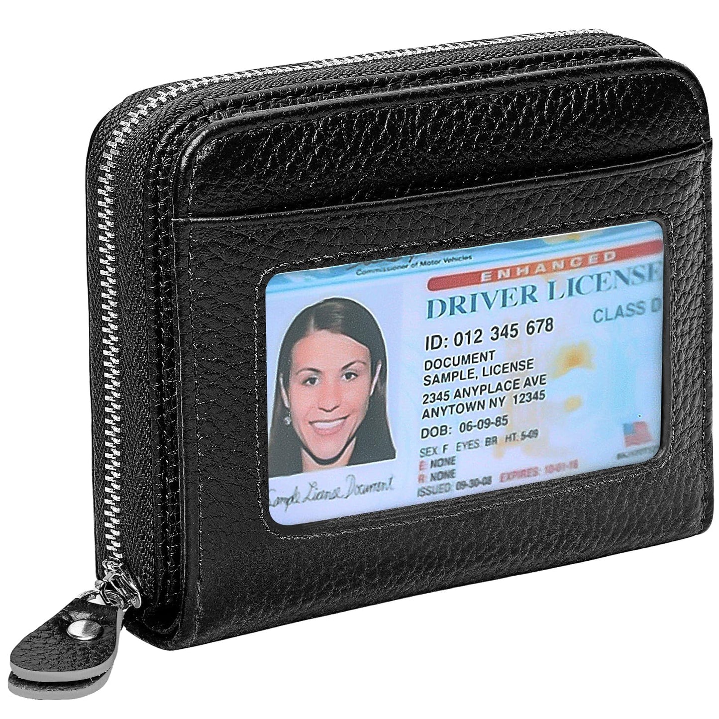 HOTGenuine Leather Wallet for Women & Men, RFID Blocking Bifold with ID Window and Multiple Card Pockets (Aa-Light pink)