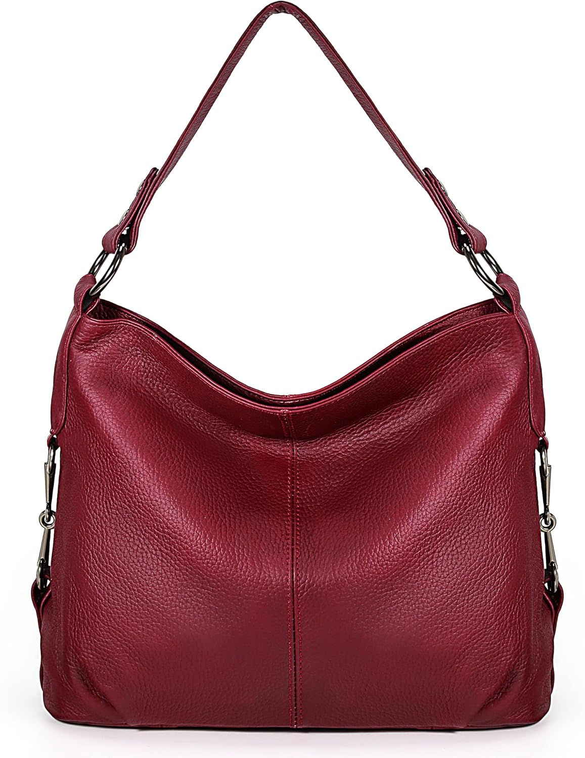 HOTYALUXE Bundle Women's Real Leather Handbags Purses and RFID Protected Card Wallets Red 1