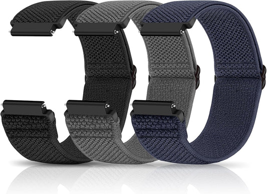 HOTCompatible with 16mm 18mm 19mm 20mm 22mm 24mm Watch Bands Quick Release Replacement Wristband,Adjustable Stretchy Nylon Solo Loop Straps Fabric Braided Sport Elastic Bands for Men Women