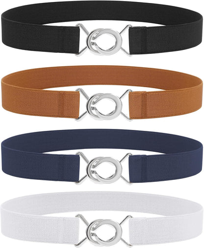 HOTWERFORU Women Skinny Elastic Waist Belt Stretchy Thin Belt for Dress Jeans