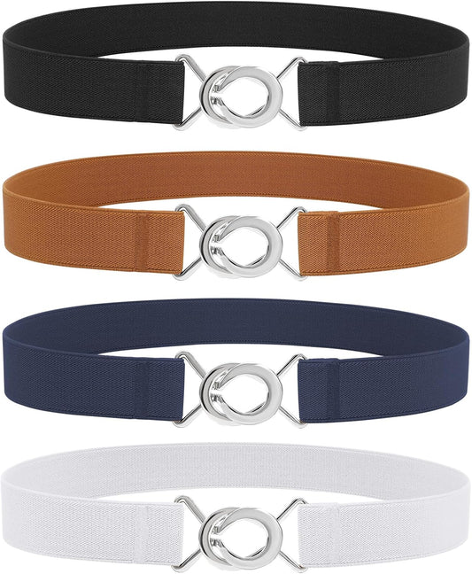 HOTWERFORU Women Skinny Elastic Waist Belt Stretchy Thin Belt for Dress Jeans