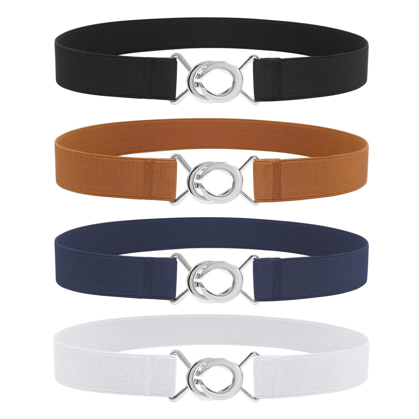 HOTWERFORU Women Skinny Elastic Waist Belt Stretchy Thin Belt for Dress Jeans