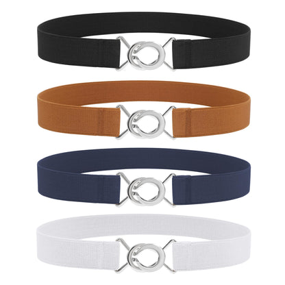 HOTWERFORU Women Skinny Elastic Waist Belt Stretchy Thin Belt for Dress Jeans