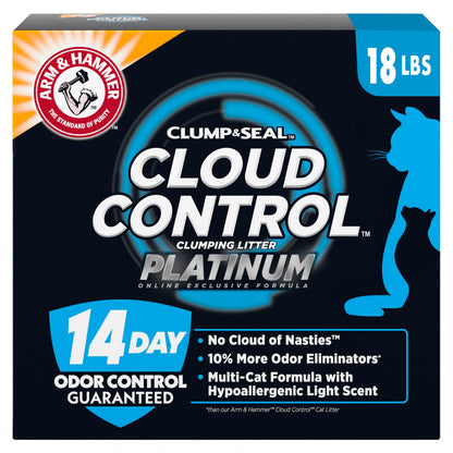 HOTARM & HAMMER Slide Platinum Easy Clean-Up Clumping Cat Litter, 18 lbs | 24/7 Odor Control, Triple-Action Freshness, Non-Stick, Easy Clean Up, Low Tracking, Multi-Cat Formula, Scented