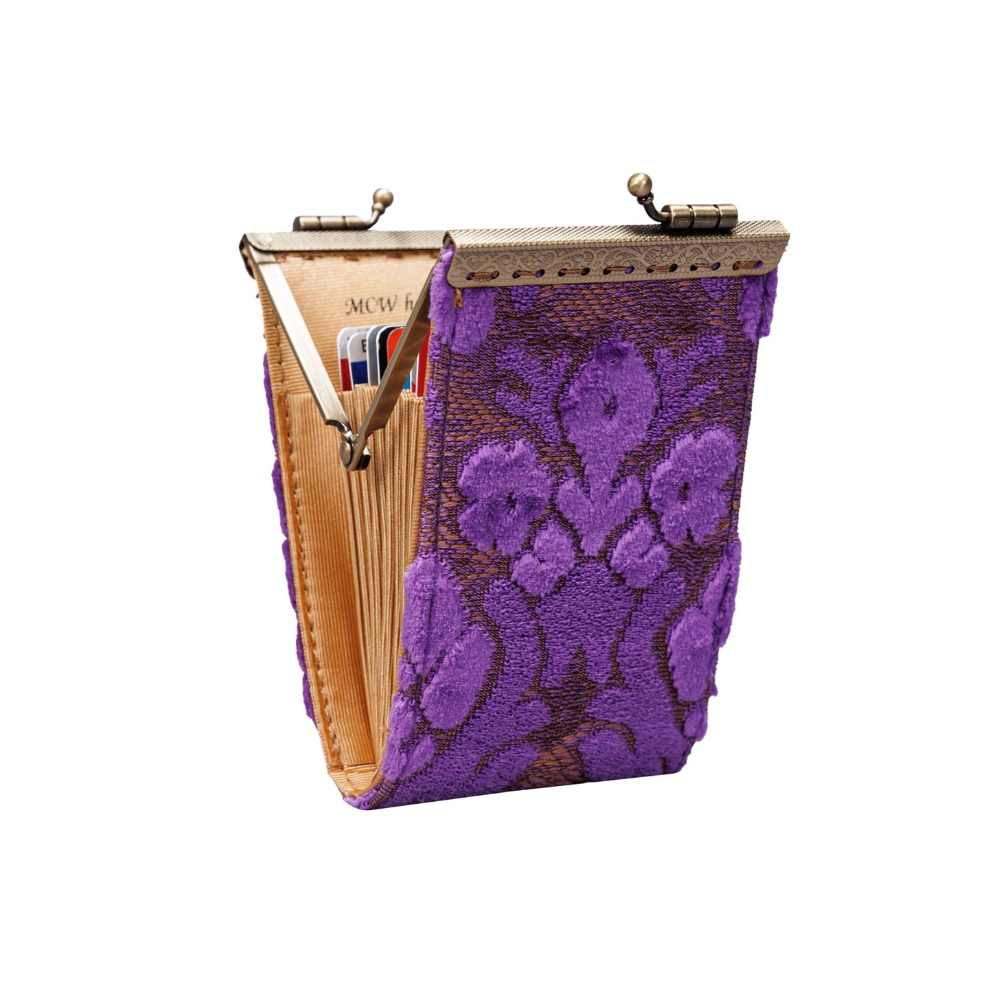 HOTAngelina's Palace Carpet Wallet Vintage Kiss Lock ID Pouch,Clasp Card Holder