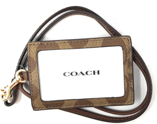 HOTCoach ID Lanyard in Assorted Colors (Signature Canvas, Khaki - Saddle 2)
