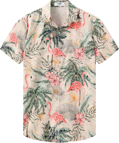 HOTKYKU Hawaiian Shirt for Men: Beach Vacation Summer Short Sleeve Button Down Mens Shirts Casual Stylish