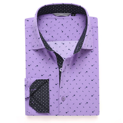 HOTAlex Vando Mens Printed Dress Shirts Regular Fit Casual Button Down Shirt | Wrinkle resistant, Machine washable, Contrast on inner collar & cuff, True-to-size cut, Business & Daily, Easy outfit pairing