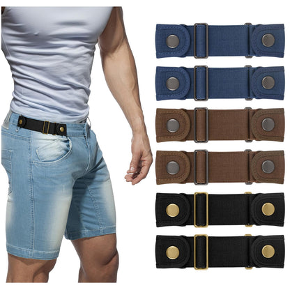 HOTBELTROAD No Buckle Belts for Men Women Side Belt without Buckle Elastic Stretch Adjustable Invisible Belt