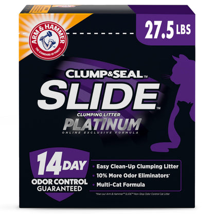 HOTARM & HAMMER Clump & Seal Platinum Clumping Cat Litter, Exclusive, 27.5 Lbs | Clumping Litter, Rock-Hard Clumps, Baking Soda Odor Eliminators, 14-Day Odor Control
