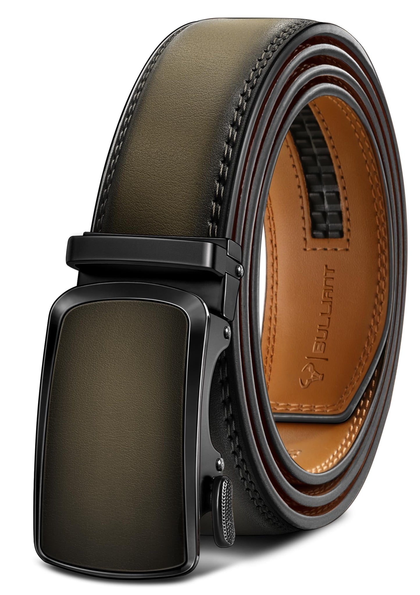 HOTBULLIANT Men's Belt,Brand Ratchet Belt Of Genuine Leather For Gift Men Dress,Size Customized