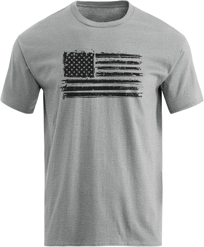 HOTH HYFOL Men's Graphic T-Shirts USA Flag Cotton Short Sleeve American Patriotic Crewneck Casual Regular Tee Shirts