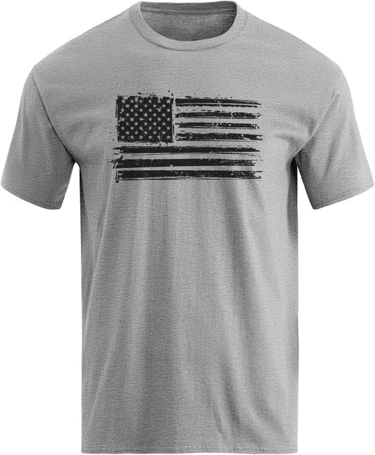 HOTH HYFOL Men's Graphic T-Shirts USA Flag Cotton Short Sleeve American Patriotic Crewneck Casual Regular Tee Shirts