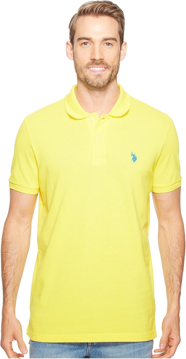 HOTU.S. Polo Assn. Men's Classic Polo Shirt, Two-Button Closure Pique Polo Shirt, Summer Fashion Golf Shirt | Two-Button Closure Pique Polo Shirt, Summer Fashion Golf Shirt
