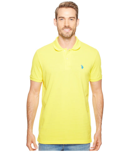 HOTU.S. Polo Assn. Men's Classic Polo Shirt, Two-Button Closure Pique Polo Shirt, Summer Fashion Golf Shirt | Two-Button Closure Pique Polo Shirt, Summer Fashion Golf Shirt
